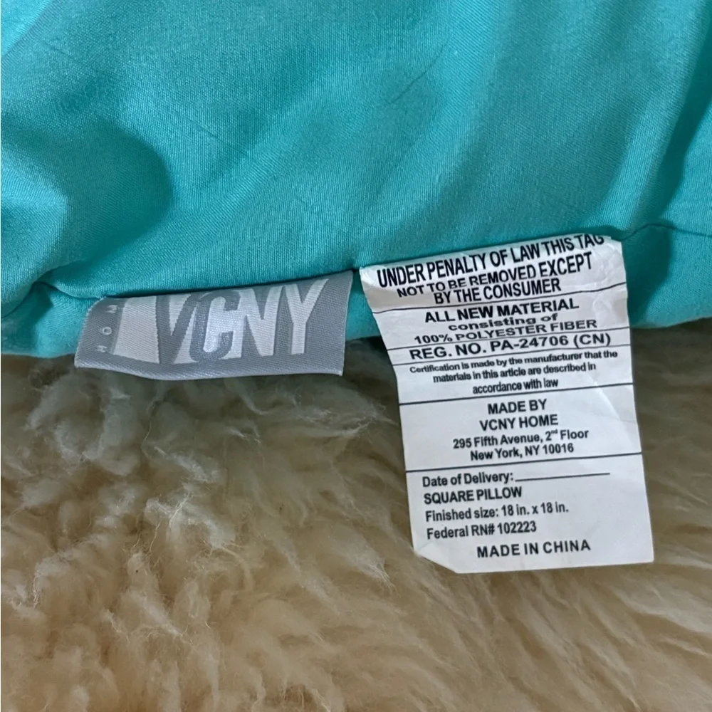 VCNY Embroidered Floral Teal Accent Pillow